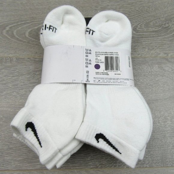 Nike Everyday Plus Cushion Low Socks 6 Pack Men's Size 8-12 White NEW - Picture 8 of 9